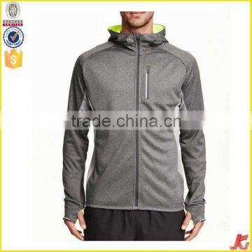 custom mens sports dri-fit jacket zipper-up jacket with hooides