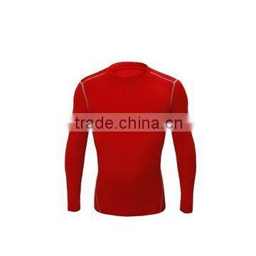 OEM service logo print DRI fit tech mens fitness compression longsleeve shirt