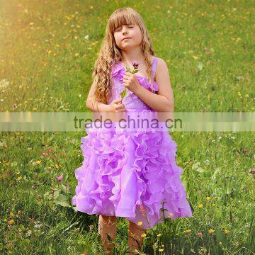 Fashion Design Beautiful Flower Small Girls Party Dress