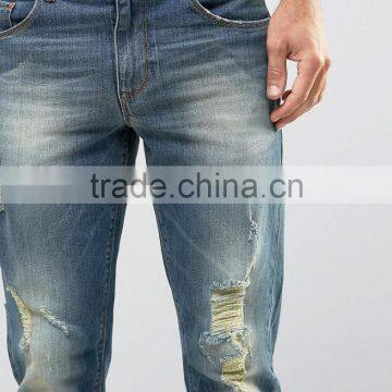 2016 New Style Mens Denim Jeans Fashion Skinny Distressed Jeans photo-3