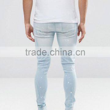 Wholesale New Mans Fashion London Rip Light Blue Jeans Trousers photo-2