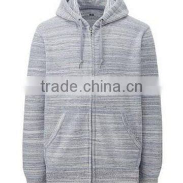 High Quality Custom Plain Hood Zipper Up Cotton Sweatshirt Coat photo-2