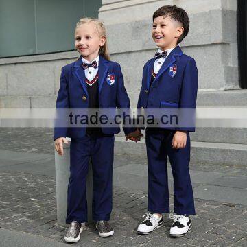 Custom Good Quality Factory Discount Dark Blue Kids Primary School Uniforms Models Wholesale photo-2