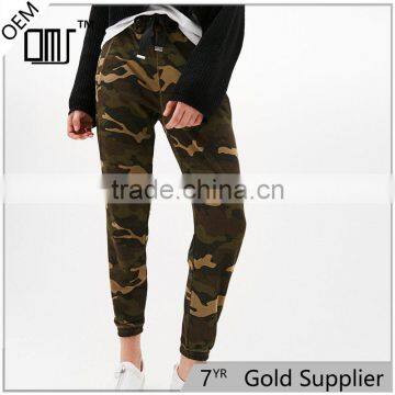 Joggers camouflage plush womens khaki work pants with elastic rope