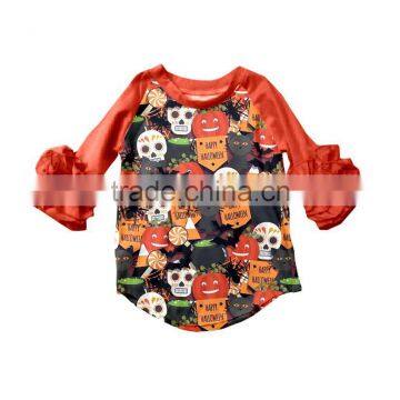 Baby Girls Triple Ruffle Raglans Toddler kids T shirt Children's Icing raglan