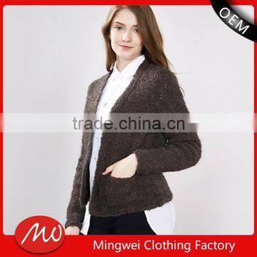 2017 Latest European Style Ladies Handmade Knitting Sweater Cardigan for Wholesale