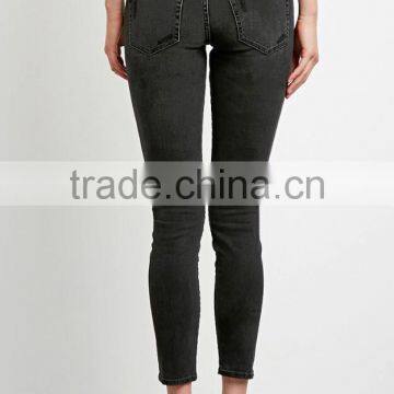 2017 High Quality Hot Selling Washed Holes Cheap Price Jeans Cargo Trousers for Ladies photo-3