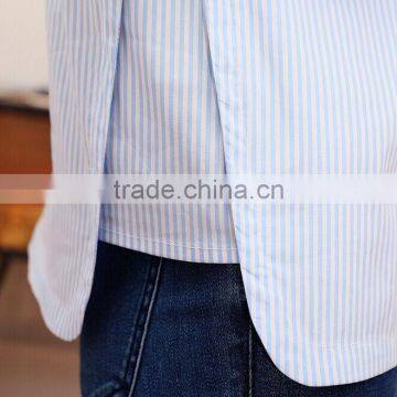 Latest New Striped Shirt Designs for Women Long Sleeven Cotton Shirt photo-5