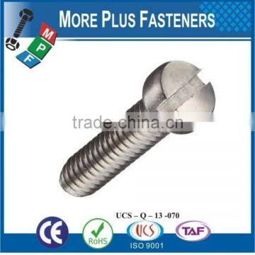 Made in Taiwan Fillister Head Slotted Machine Screw