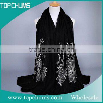 Wholesale Embroidery Floral Women Scarf Pashmina photo-6