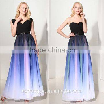 sky blue gradient evening dress bridal dress/ yg flower xx gradient maxi bridal dress/evening wedding dress