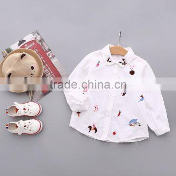 Autumn Baby Girl Cotton Tops Lovely Pattern Outfit Girl Long Sleeves shirt