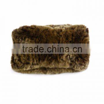 YR169A Top Quality Real Rex Rabbit Fur Elastic Headband Snood Two Way Soft Touch Rabbit Fur Headband/Collar photo-5