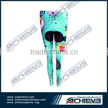 Sublimation printing womens lycra pants ladies pants cutting