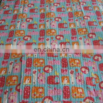 printed cotton bed cover for kids