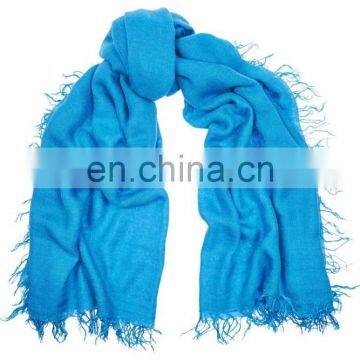 Factory Price Custom Cheap Cashmere and Silk Blend Fringe Scarf