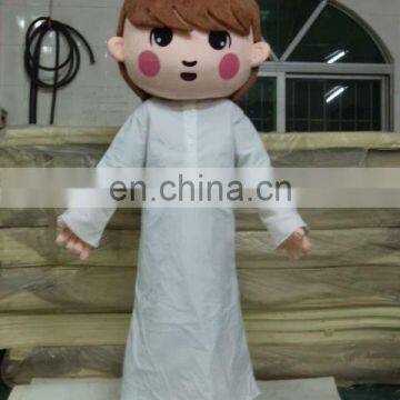 white jacket arabic boy mascot costume