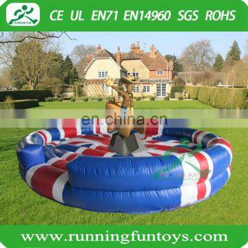 Cool nation flag inflatable rodeo bull riding machine for sale