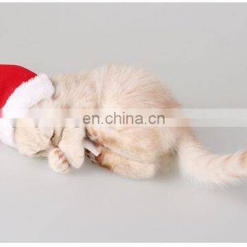 pet adjustable holiday accessory christmas santa hat + scarf for small dog cats