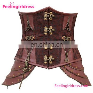 Underbust Corset Waist Cincher Gothic Steampunk Bustier For Plus Size