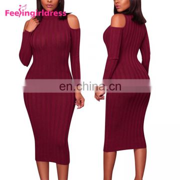 Women Party Wear Knitting Sweate Dress Fashion Sexy Evening Dress Long Sleeve