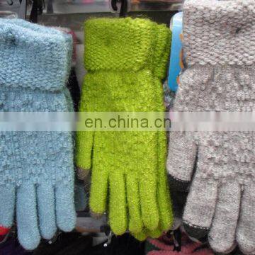 100% acrylic jacquard knitted touch screen gloves