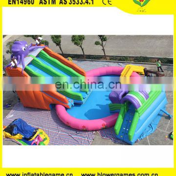 Commercial octopus Inflatable water park 3 in 1 inflatable slide pool