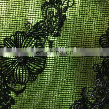 Fashion Flocking Design On Fdy Fabric For Cloths With Foil