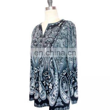 Front Embroidery and Paisley Print Komono Blouse For Women photo-3