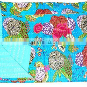 Buy Indian West Bangal Kantha Quilt / Reversible Kantha Blanket /Twin Size Handmade Cotton Gudari