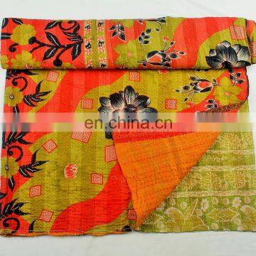 professional quilt manufacture yellow floral kantha comfortable hotel bedspreads