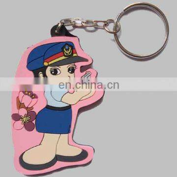 Lovely Cartoon 2D/3D Soft PVC Police Key Chain