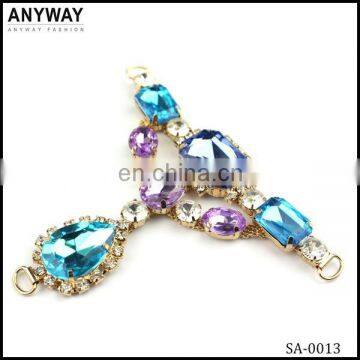 Popular colorful beauty crystal stone removeable shoe decoration accessories