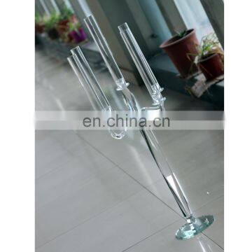 Set of Crystal Candle Holders 5 Arms Glass Candle Flame Protectors Candlestick photo-3