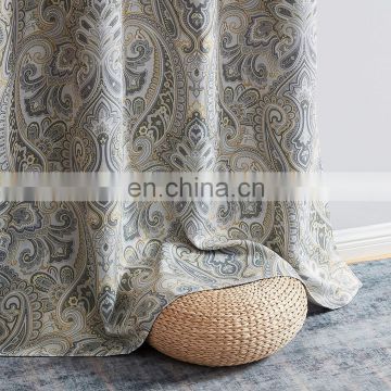 Damask dimout/blackout warm keeping curtain jacquard ready made