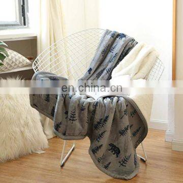 100% Polyester Sherpa Flannel Blanket Two Sides Brushed Cozy Fleece Throw photo-2