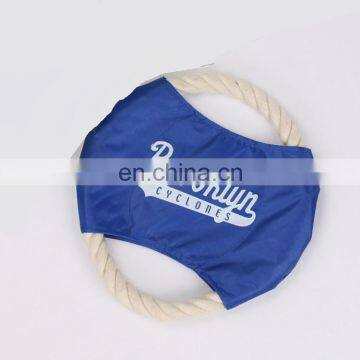 Customize LOGO Dog Training Bite Cotton Rope Round Flying Disc Dog Toys photo-2