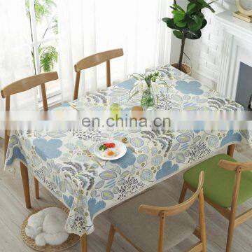 High Quality Table Cloth Blue Vintage Flower Printed Table Cloth Cover Dining Table Cloth photo-4