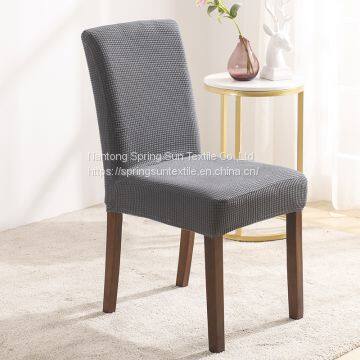 Grey Velvet Stretch Dining Room Chair Covers Soft Removable Dining Chair Slipcover