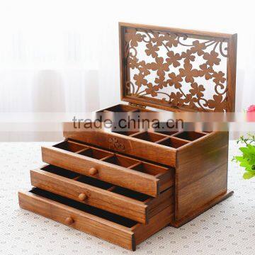 Antique style luxury solid wood jewelry display box, carving wood decorative box, wooden drawer boxes                        
                                                Quality Choice