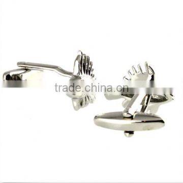 Men's Cufflinks Fish Silver Cuff Lins for shirt 19mm M3084