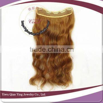 Brown Natural Way Easy Clips Curly Synthetic Fiber Hair Extensions photo-2