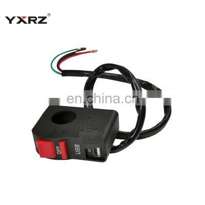 Wholesaler Waterproof Handlebar ON OFF Button Modified Motorcycle Switch With USB Charger
