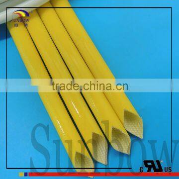 High Quality YELLOW Silicone Rubber Fiberglass Insulation Sleeving