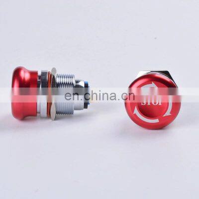 22mm Emergency Stop Button Switch 1NO 1NC Waterproof Stainless Steel Mushroom Metal Aluminum Latching Button Switch