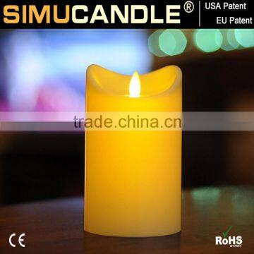 battery operated moving flame candle with timer and remote, USA patent approved below birthday