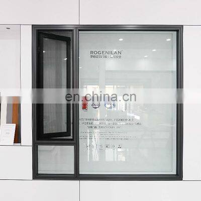 Waterproof aluminum frame thermal break window with mosquito net for balcony