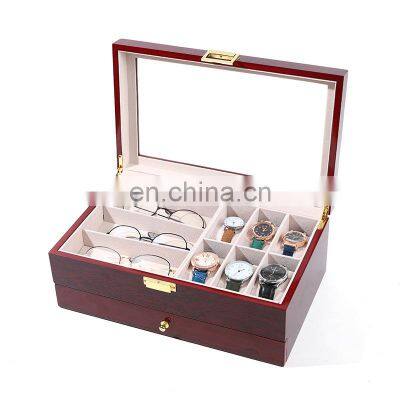 Double layer large capacity jewelry storage box multifunctional gift window wooden box set jewelry integrated packaging box