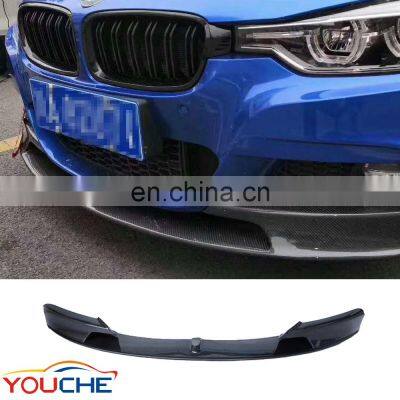 F30 M Performance P style carbon fiber front bumper lip spoiler for BMW 3 series F30 M sport  & M tech bumper 2012-2018