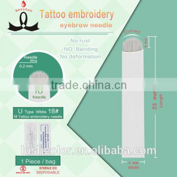 3D #18 U shape white embroidery blade manual eyebrow tattoo needle